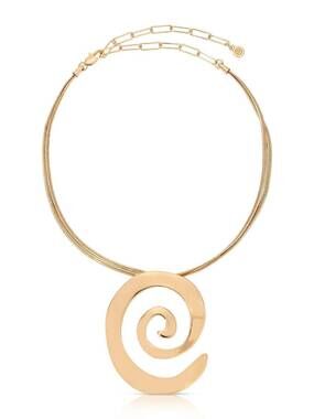 NEW ETTIKA women's aura swirl necklace in gold plated